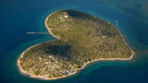 luoghi a forma di cuore, isola di Galesnjak Croazia